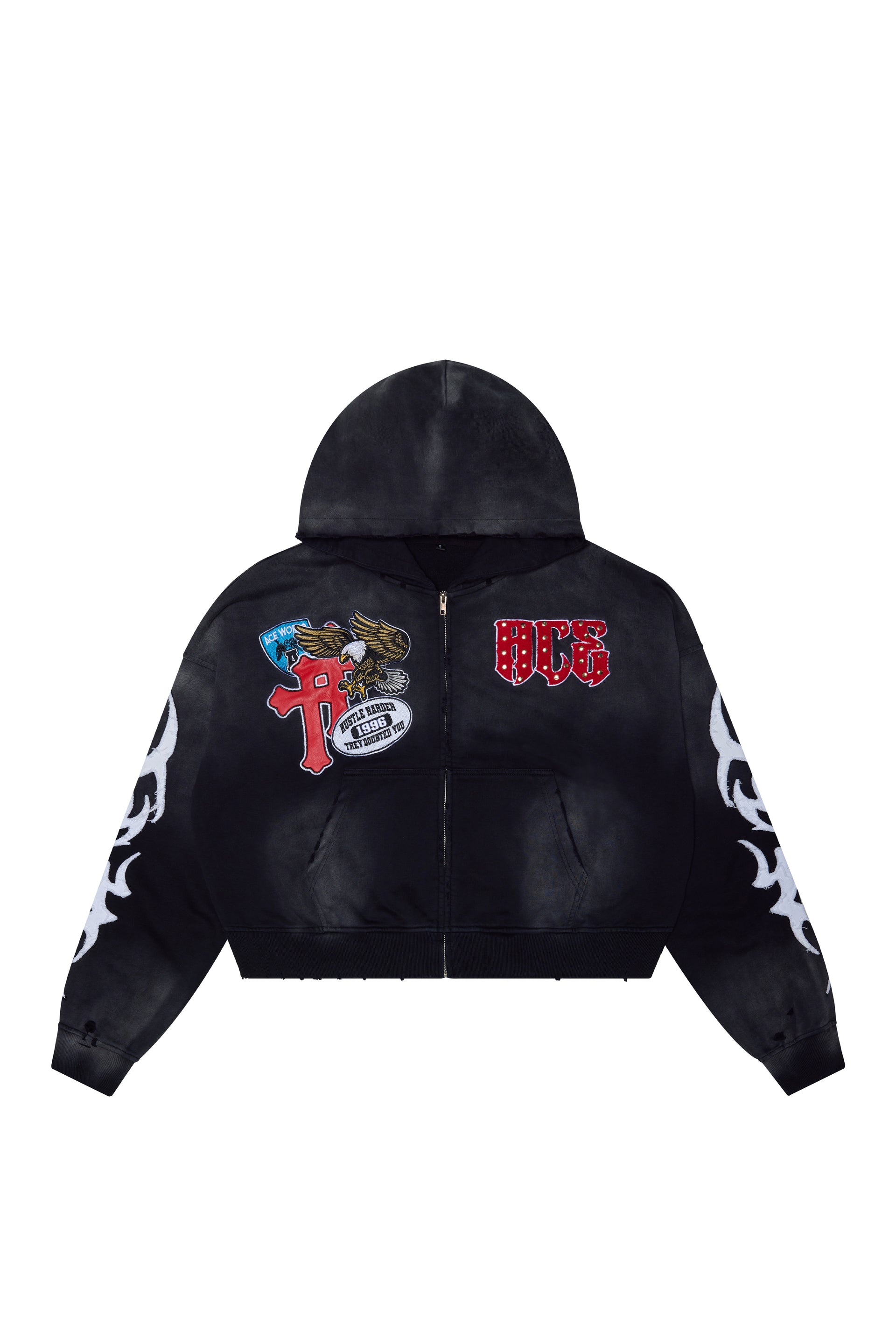 ‘THE DOUBTED’ Stormy Black Sweatsuit Jacket