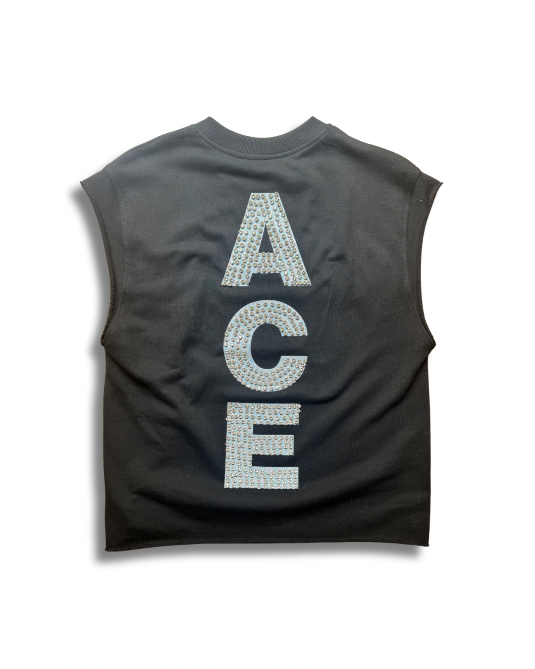 ‘WAR’ Sleeveless Diamond-Studded Tee