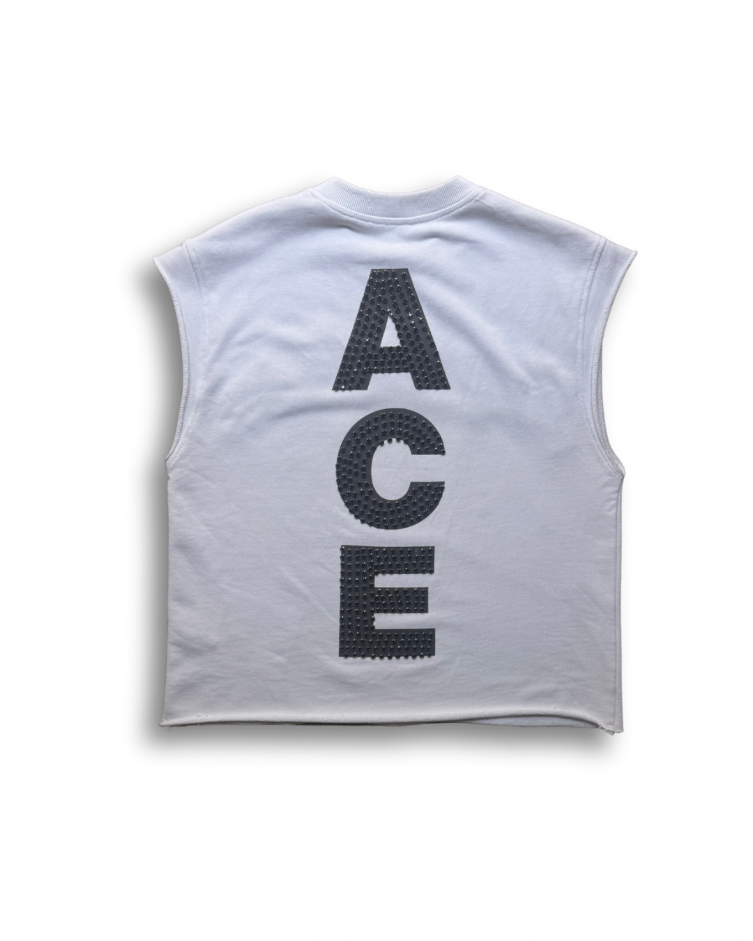 “WAR” Sleeveless Diamond-Studded Tee
